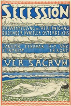 Ferdinand Hodler, Lithographic Institute Albert Berger, Secession. XIXth Exhibition of the Association of Austrian Visual Artists. Ver Sacrum, paper, lithograph, total: height: 94,5 cm; width: 63,6 cm...