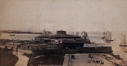 Castle Garden, Ellis Island, New York: the emigrant landing depot and offices. Photograph, ca. 1880.