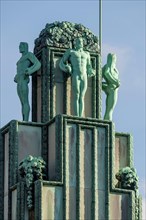 Brüssel, Bruxelles, Palais Stoclet, Stocletpaleis,1905 bis 1911 im Stil der Wiener Secession erbaute Villa. Architekt: Josef Hoffmann, Skulpturen am T