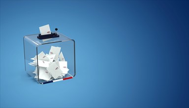 Ballot Box - French Presidential Election on White Background - 3D rendering. Logo RF created by me