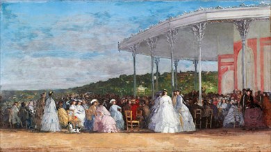 Eugène Boudin (1824-1898) "Concert at the Casino of Deauville", oil on canvas, 1865