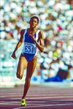 Marie-José Pérec (FRA) competing in the women's 400m at the 1992 Olympic Summer Games.