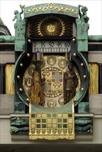 the jugendstil art nouveau ankeruhr anchor clock on the Hoher Markt in Vienna