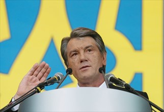 President of Ukraine Viktor Yushchenko at the meeting of united opposition forces in Kyiv April 28 2007