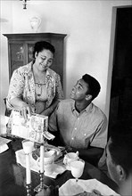 MUHAMMAD ALI   at breakfast with his mother  Odessa  at their Louisville, Kentucky, home about 1965