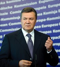 Sept. 13, 2010 - Brussels, BXL, Belgium -  Ukrainian President Viktor Yanukovych  holds a news conference after meeting at the European commission headquarters s in  Brussels, Belgium on 2010-09-13   ...