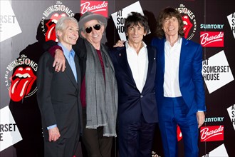 Charlie Watts, Keith Richards, Ronnie Wood and Mick Jagger, from the British Rock band, The Rolling Stones.