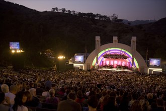 A night concert at the Hollywood Bowl outdoor amphitheatre, Los Angeles, CA