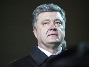 President of Ukraine Petro Poroshenko. 20th Feb, 2015. At the Independence Square in Kiev gathered residents and visitors to participate in activities commemorating the heroes of Heaven in honor of hu...