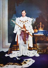 King george VI of England in coronation robes; 1937