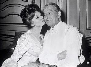 SOPHIA LOREN (as Princess Olympia) and MAURICE CHEVALIER (as Prince Philip) in " A Breath of Scandal " (1960)