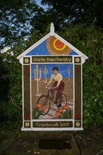 Cressbrook Village Green welldressing 2017, depicting Annie Lopchovsky