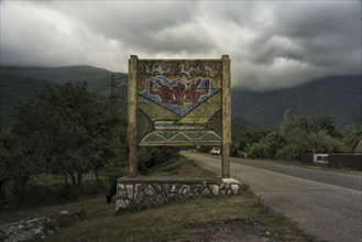 Gagra, Abkhazia, Georgia. 20th July, 2017. Soviet mosaic on the road from Gagra to Sukhumi.Abkhazia is a partially recognized state located in north western Georgia. Back in the soviet era it was a vi...