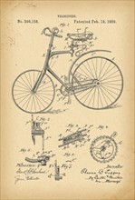 1889 Patent Velocipede Bicycle history 
invention