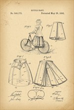 1895 Patent Velocipede victorian fashion style Bicycle history gothic apparel dress clothes costume skirt