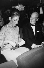 Maria Callas and Maurice Chevalier, 1968  © JRC /The Hollywood Archive - All Rights Reserved  File Reference # 1152_004THA