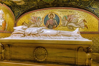 The tomb of Pope Pius XI in the Papal Grotto of the St. Peter's Basilica, Vatican City