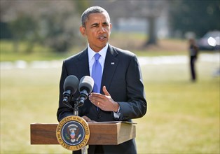 President Barack Obama announces new U.S. sanctions on the Russian economy following Russia's annexation of Ukraine's crimea region, at the White House in Washington, D.C. on March 20, 2014.  UPI/Kevi...