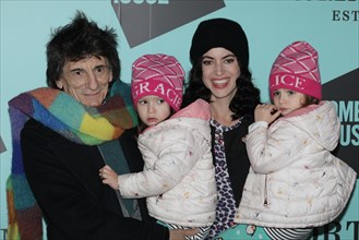 Somerset House, London, UK. 12th Nov, 2019. Rolling Stone Ronnie Wood and family. Celebrity arrivals on the red carpet for the annual opening of the Somerset House ice rink, sponsored by Fortnum and M...