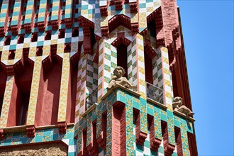 The Casa Vicens was built between 1883 and 1885 by Antoni Gaudí i Cornet for Manuel Vicens i Montaner in Barcelona