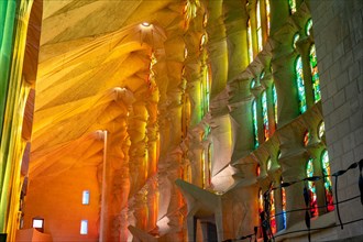 Barcelona, Spain - Sagrada Familia basilica interior