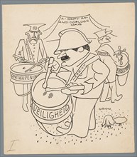 Antioorlogsdag 1924 21 Sept. 24 Anti-War Day (title object) MacDonald, Herriot and Theunis, the prime ministers of Britain, France and Belgium, beating on drums in an army camp in 1924. september 12 D...