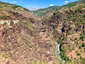 Stunning view of Gorges de Daluis, ancient rock canyon in French Alps, near Guillaumes