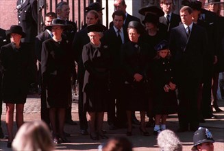 The Royal Family watch as Diana's coffin passes by at Westminster Abbey.Â©Doug Peters/allactiondigital.com