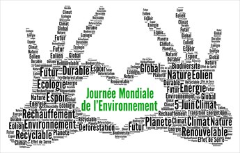 World environment day june 5 word cloud in french language