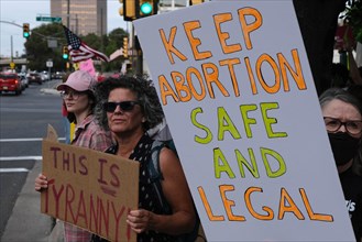 May 3, 2022, Tucson, Arizona, U.S: Around a thousand Pro Choice abortion rights demonstrators hold rally outside the Federal Courthouse in Tucson. They came out to protest after a leaked draft majorit...