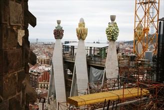 la sagrada familia construction barcelona catalunya spain sight sights historic tourist