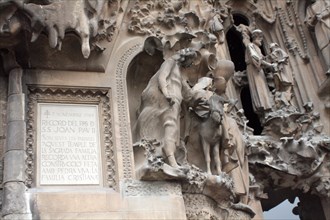 Sagrada Familia - Nativity Facade (The Temple Expiatori de la Sagrada Família) [Barcelona, Catalonia, Spain, Europe].          .