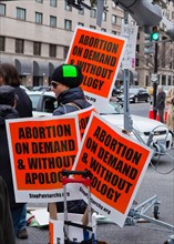 Pro abortion message placards
