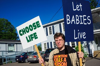 Anit-abortion protesters in Fredericton New Brunswick Canada