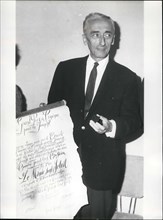 May 05, 1965 - Commandant Coustau awarded grand prix of French Cinema for youth.: Commandant Cousteau, the famous French Deep sea Explorer, was awarded the Grand Prix of French cinema for youth for hi...