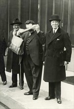 Council of Ministers of the Elysee: French politicians Edouard Herriot (center), René Renoult, and de Monzie, Paris, France