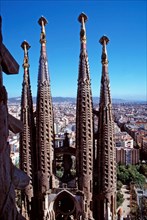 The spires of La Sagrada Familia,Barcelona,Spain