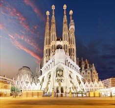 BARCELONA, SPAIN - FEBRUARY 10, 2016: Sagrada Familia basilica in Barcelona. The Antoni Gaudi masterpiece has become a UNESCO World Heritage Site in 1