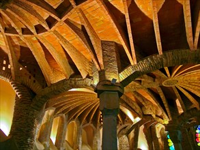 Detail. Church of Sta. Coloma. (architect. A. Gaudi) Colonia Güell.Sta. Coloma de Cervelló. Barcelona. Spain