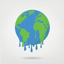 global warming / climate change world illustration -  earth vector