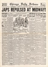 1942 front page Chicago Daily Tribune Battle for Midway