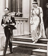 The Duke and Duchess of Kent.  Prince George, Duke of Kent, 1902 –  1942.  Princess Marina of Greece and Denmark, 1906 - 1968, later the Duchess of Kent, princess of the Greek royal house.  From The C...