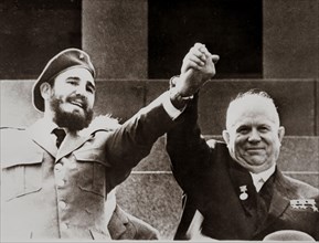 Cuban revolutionary leader FIDEL CASTRO and Soviet Union leader Nikita Sergeyevich Khrushchev .