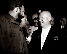 Cuban revolutionary leader FIDEL CASTRO and Soviet Union leader Nikita Sergeyevich Khrushchev .