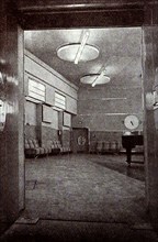 A very early printed photograph of BBC's Studio used for broadcasting concerts and musical shows. The BBC began  daily radio services in London  in the 1920s on the radio station 2LO. Under the genera...