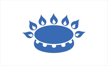 Blue gas burner icon. Concept of electricity power.