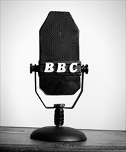 An old fashioned bbc radio microphone