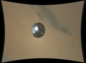 Curiosity rover Heat Shield during descent to the surface of Mars