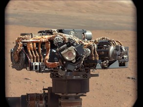 MAHLI This image shows the Mars Hand Lens Imager (MAHLI) on NASA's Curiosity rover, with the