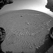 Space NASA Mars tracks left by Curiosity rover on Aug. 22, 2012, first test drive at landing site Bradbury Landing